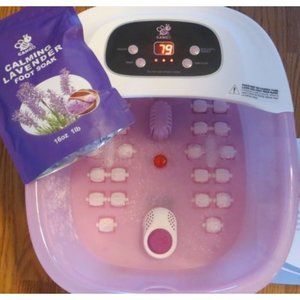 Foot Spa Bath Massager with Heat Bubbles and Vibration Massage and Jets,